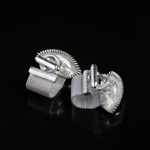 Vintage Wrap Around Jeweled Grey Stone Cufflinks - Picture 3 of 3